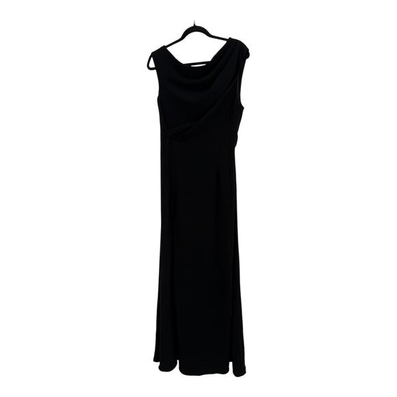 Black Halo Caprina One-Shoulder A-Line gown black size 8 DEFECT - Picture 2 of 8